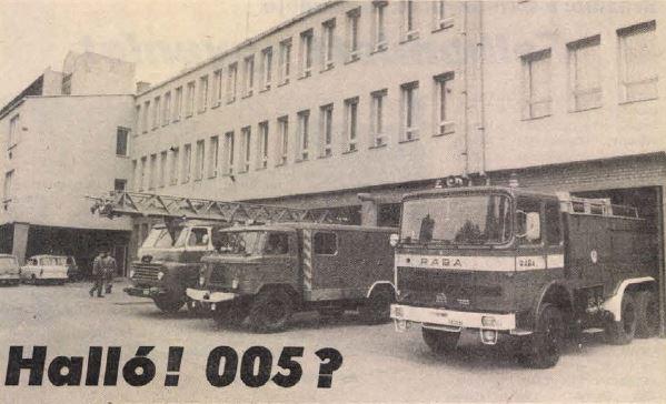A szolnoki tűzoltóság épülete, és járművei 1985-ben
