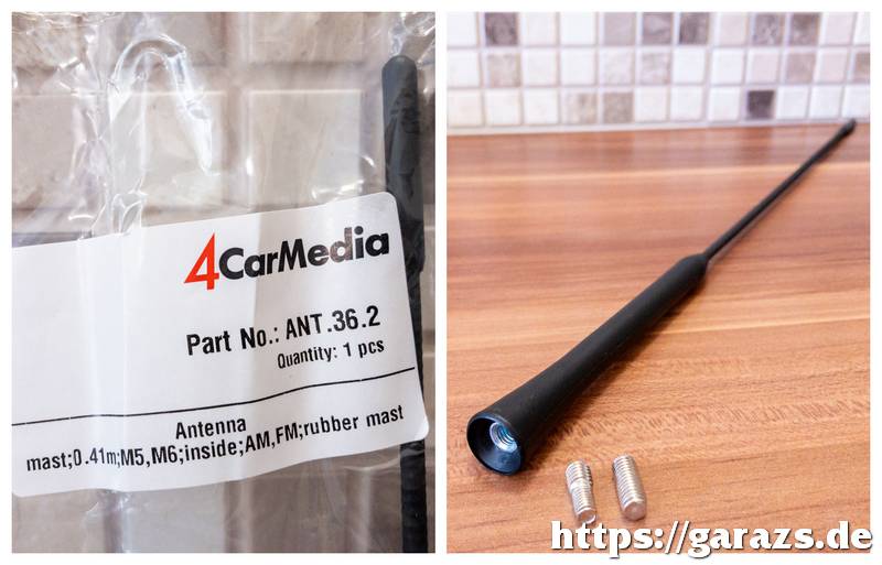 4CarMedia autóantenna 41 cm-es hosszal