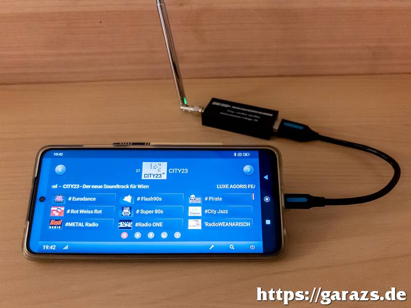 A DAB adapter működés közben