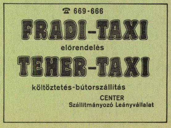 A Fradi taxi hirdetése