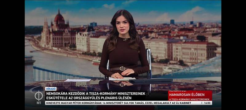 Képernyőkép az M1 adásából