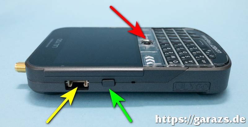 A trackball és a bal oldali csatlakozók, kezelőszervek