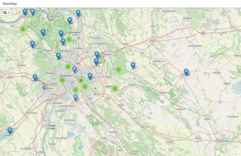 Meshtastic állomások (hiánya) Budapest és Szolnok között