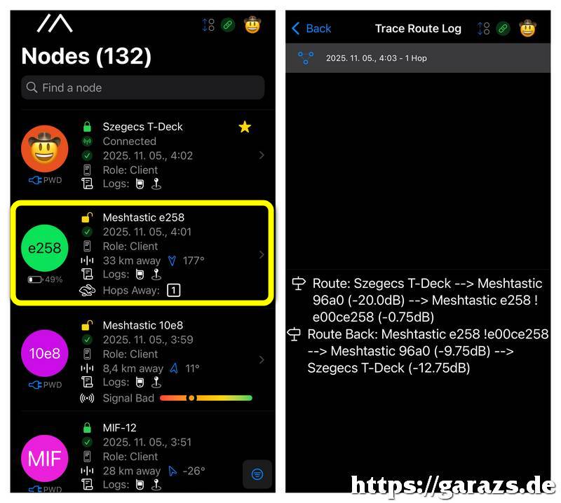 A kevés sikeres traceroute-ok egyike