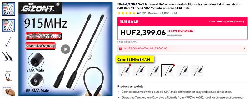 Aliexpess-es noname antenna